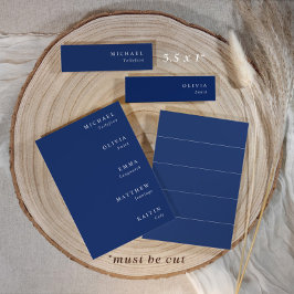 Navy Blue Wedding Name Tags 3.5 x 1 Slim Cards
