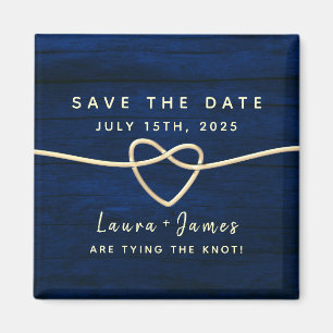 Navy Blue Wedding speichern das Datum Einladung Ma Magnet