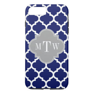 Navy Blue Whisky Marokkaner #5 Gray 3 Initial Mono Case-Mate iPhone Hülle