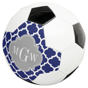 Navy Blue Whisky Marokkaner #5 Gray 3 Initial Mono Fußball