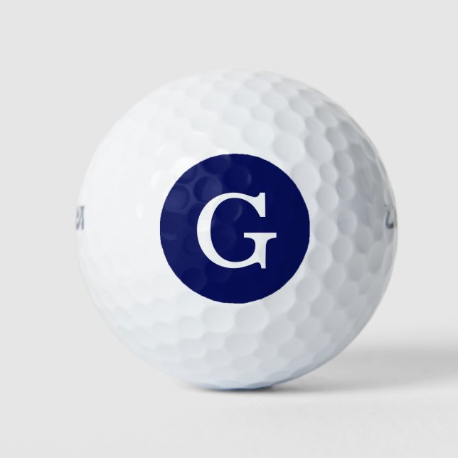 Navy Blue White 1I Monogram Golfball (Vorderseite)