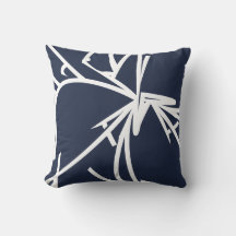 Navy Blue & White Abstrakt Bamboo