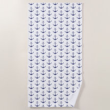 Navy Blue White Anker Muster modern