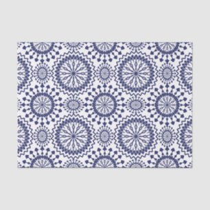 Navy Blue White Circle Muster Seidenpapier