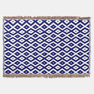 Navy-Blue-White-Diamantmuster Decke