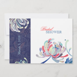 Navy Blue & White Elegante Brautparty Einladung