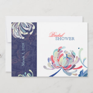 Navy Blue & White Elegante Brautparty Einladung