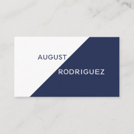 Navy Blue White Geometric Custom QR Code Visitenkarte