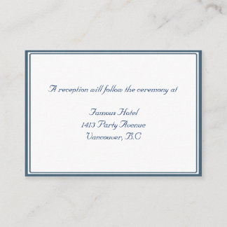 Navy Blue / White Gerahmt Wedding RSVP Empfang Begleitkarte