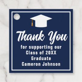 Navy Blue White Graduate Custom Graduate Party Geschenkanhänger