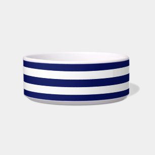 Navy Blue White Horiz Preppy Strip #3 Monogram Napf
