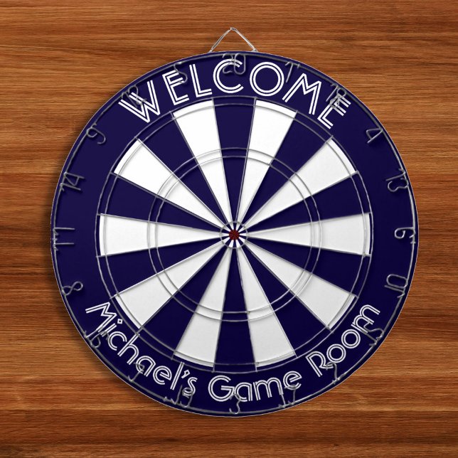 Navy Blue White Man Höhle Pub Spielabend Dorm Room Dartscheibe (Navy Blue White Man Cave Pub Game Night Dorm Room Dart Board)