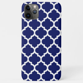 Navy Blue White marokkanische Quatrefolienmuster # Case-Mate iPhone Hülle