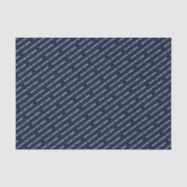 Navy Blue & White Minimal Custom Text Tissue Paper Seidenpapier