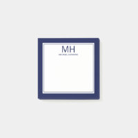 Navy Blue White Mit Monogramm Men