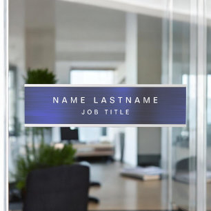 Navy Blue White Modern Elegant Beruflich Classy Türschild