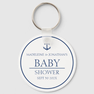 Navy Blue White Nautical Baby Dusche Gastgeschenk Schlüsselanhänger