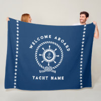 Navy Blue White Nautical Boat Wheel Knot Stars