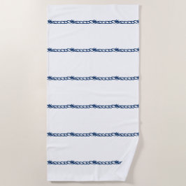 Navy Blue White nautical rope streifen Strandtuch