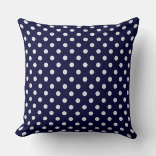 Navy Blue White Polka Dot Pattern Kissen