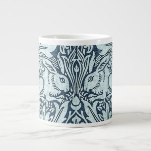 Navy Blue White Rabbit William Morris Coffee Tasse