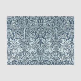 Navy Blue White Rabbit William Morris Seidenpapier