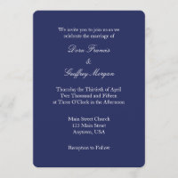 Navy Blue White Schlicht Simple Weditation