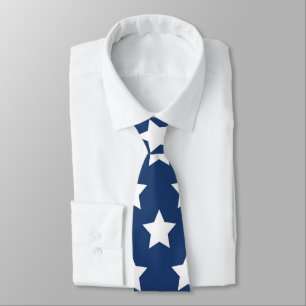Navy Blue & White Stars Retro Neck Tie Krawatte