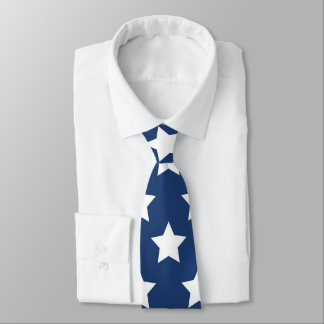 Navy Blue & White Stars Retro Neck Tie Krawatte