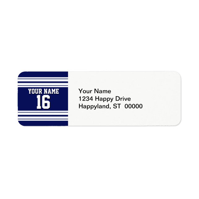 Navy Blue White Team Jersey Name (Vorne)
