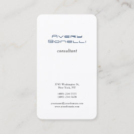 Navy Blue White Trendy Minimalistisch Beruflich Visitenkarte