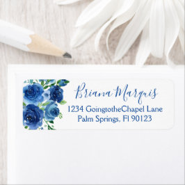 Navy Blue White Watercolor Floral Brautparty