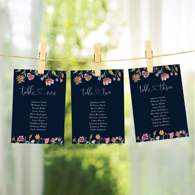 Navy Blue Wildblumen Tischnummer 3 Seekarte (Von Creator hochgeladen)