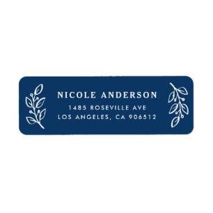 Navy Blue Winter Holly Branch und Berry Weihnachte