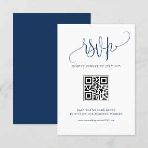 Navy Blue Wir machen moderne kalligraphische Hochz RSVP Karte