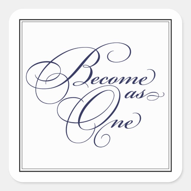 Navy Blue wird zu einem Christlichen Hochzeitstick Quadratischer Aufkleber (Vorderseite)