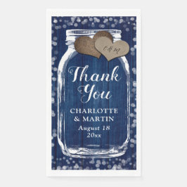 Navy Blue Wood Mason Jar Winter Wedding Vielen Dan Serviette