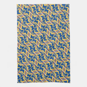 Navy Blue + Yellow Abstrakt Triangle Pattern Tuch