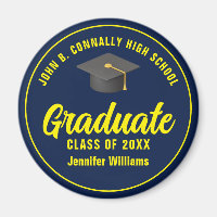 Navy Blue Yellow Graduate Custom Graduate Party