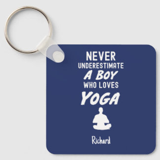 Navy Blue Yoga Gifts For Kids Boys Yogi Lover Schlüsselanhänger