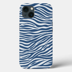Navy Blue Zebra Animal Stripes Muster Case-Mate iPhone Hülle