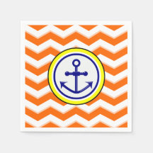 Navy Blue Zickzack Anchor Narrow Black Roundel