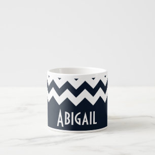 Navy Blue Zickzack Espressotasse