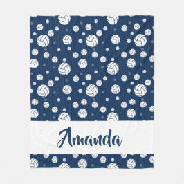 Navy Blue Zickzack Volleyball Muster Fleecedecke