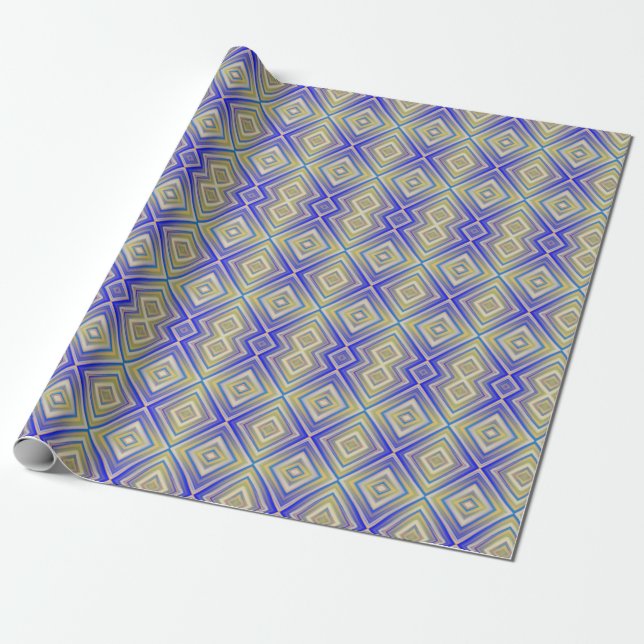 Navy Blues Alternative Diamond Pattern Geschenkpapier (Ungerollt)
