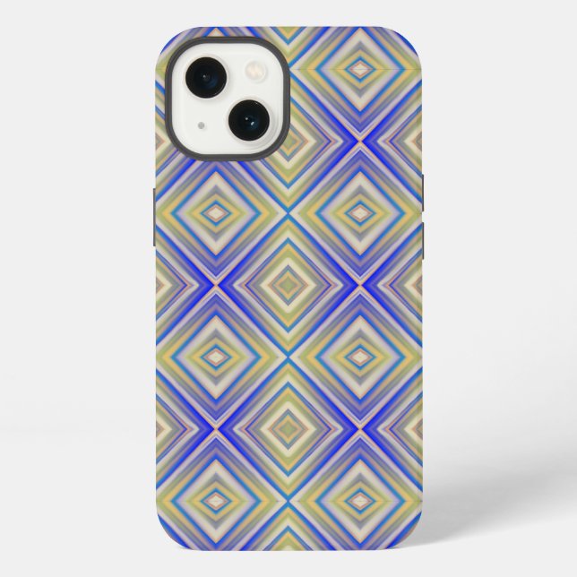 Navy Blues Alternative Diamond Pattern iPhone Hülle (Rückseite)