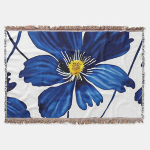 Navy Blümchen Decke