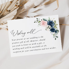 Navy Blume, rosa Blume, Blumenwünsche gut Begleitkarte