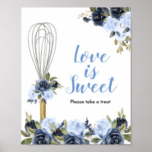 Navy Blumen Bald Weggezaubert Liebe ist Süß Poster