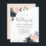 Navy & Blush auf eine budgetäre Hochzeitseinladung<br><div class="desc">Navy & Blush auf eine günstige Hochzeit Einladung Eine günstigere Alternative als eine normale Einladung.</div>